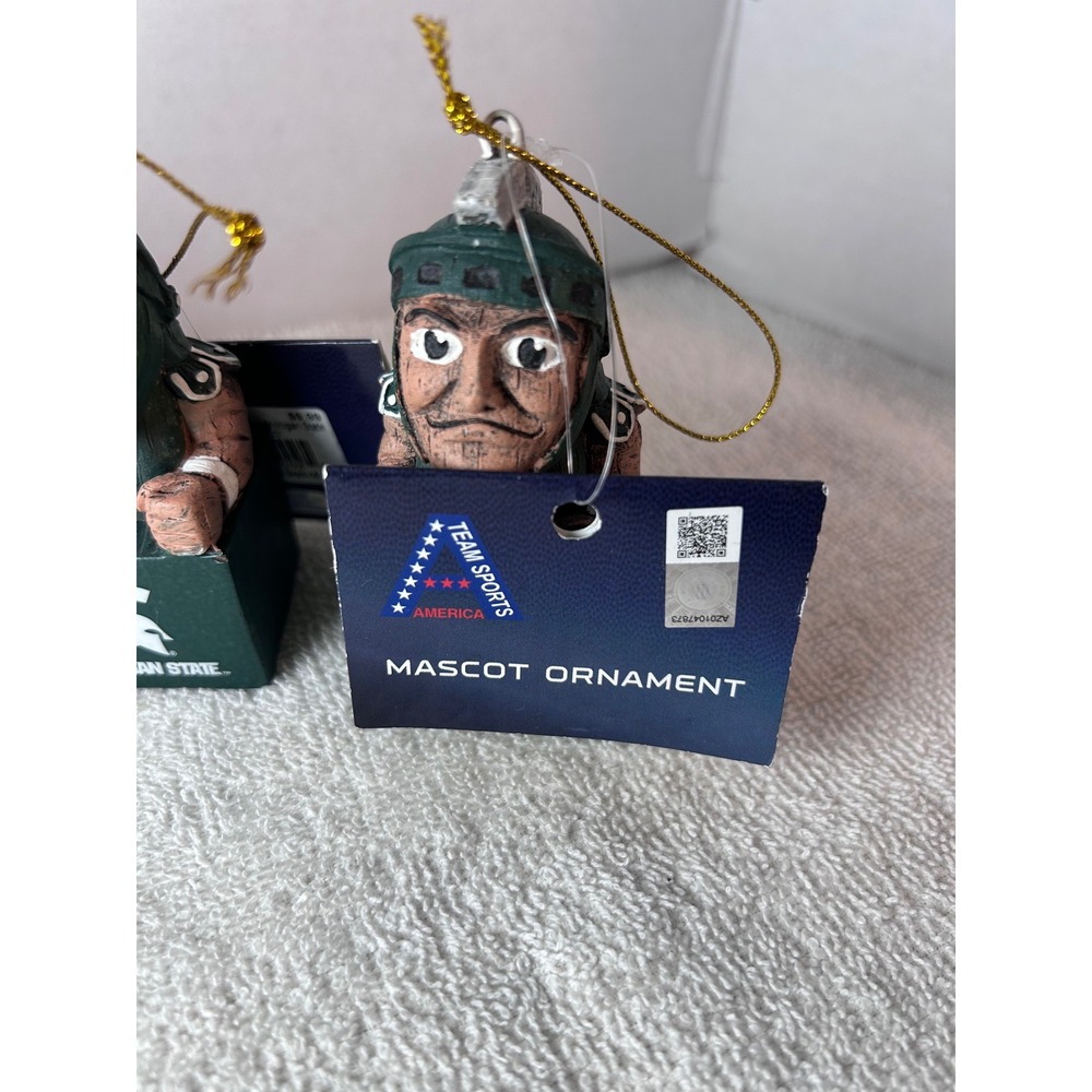 Michigan State Spartans Sparty Tiki Totem Mascot Ornaments Lot of 6 - Picture 3 of 5